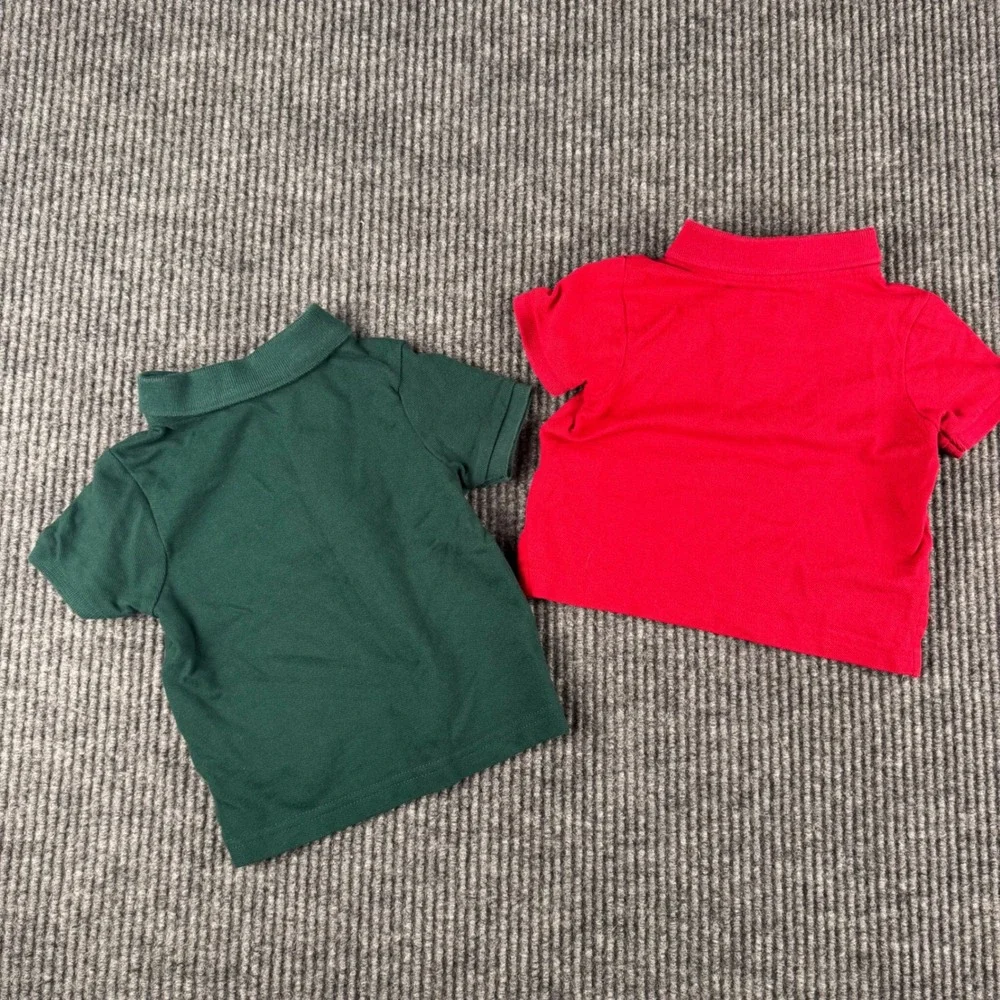The Childrens Place Kids 6-9M‎ Red and Green Pique Polo Shirts 2 Pack 925